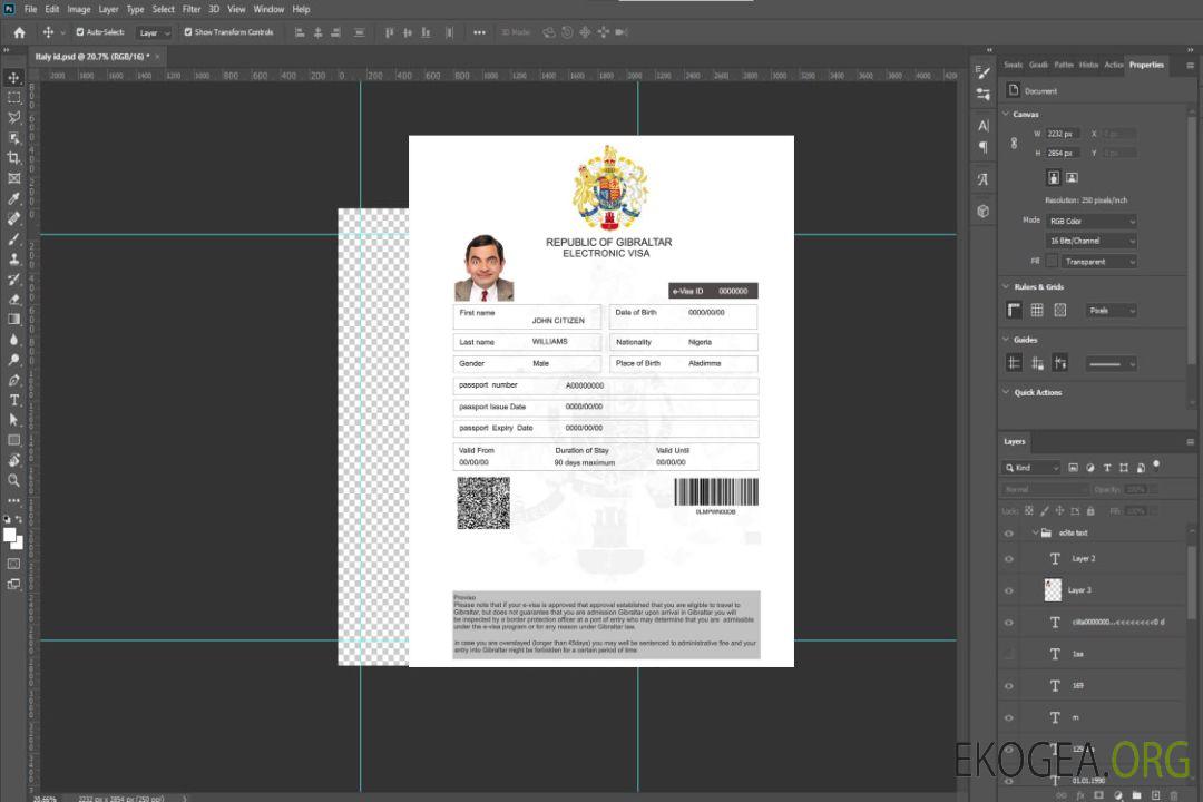 Visa électronique pour Gibraltar template Visa électronique pour Gibraltar template